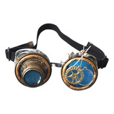 * Moda Steampunk Goggles Lentes Azules Cyberpunk Gothic