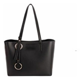 Bolsa Negro Tote Con Llavero Vi Line Bw48 Chica Casual