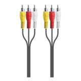 Cable De Audio Y Video 3 Plug Rca  3 Plug Rca 1,8m 10 Pieza