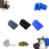 Kit 2 Coçador De Gato Escova De Canto Massagem Pet + Catnip