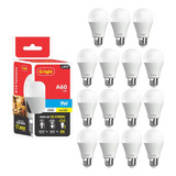 Kit 15 Lâmpadas Led 9w E27 Autovolt 6500k Branco Frio Cor Da