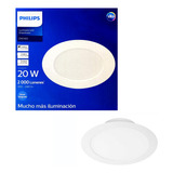 Plafón Downlight Led Empotrable 20w Philips 30k 2000 Lumens