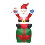 Papá Noel Navideño Inflable, Decoración Navideña, Led, 1,80