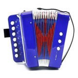 Sanfona Azul Infantil 3 Baixos Mini Acordeon Gaita Estilo