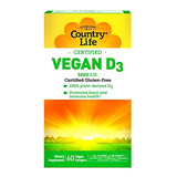 Country Life Vegan D3 125mcg 5,000 I.u. Vitamina D3 100 % De