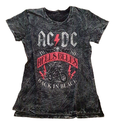 Remera Rock Dama Ac Dc Hells Bells Algodon Nevada Lupe Store