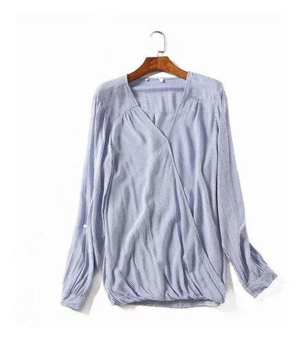 Camisa Bulsa Feminino Estampa Listrada Social Import Plus