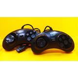 2 Controles 6 Botões Pg Sega Genesis E Mega Drive