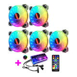 Kit De 5 Ventiladores Pc Gamer Yupo120mm Rgb Colors