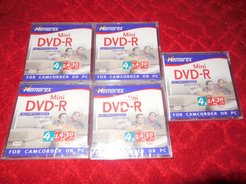 Mini Dvd-r  Memorex 5 Piezas Con Cajita Sellados