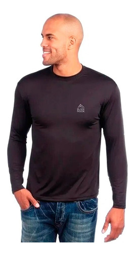 Remera Camiseta Termica Hombre Black Rock Negro Running