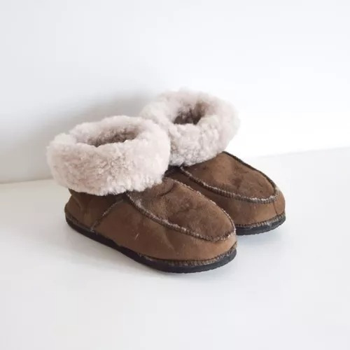 Pantuflas Botitas Cuero De Oveja Extra Grandes