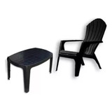 Combo 1 Silla Miami Negra Plastico Mascardi 1 Mesa Ratona