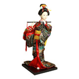 Estatua De Geisha Japonesa En Kimono, Figura Decorativa De