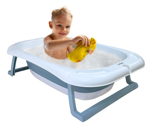 Banheira Infantil Com Termômetro P/ Bebê Tipo Ofurô Dobrável