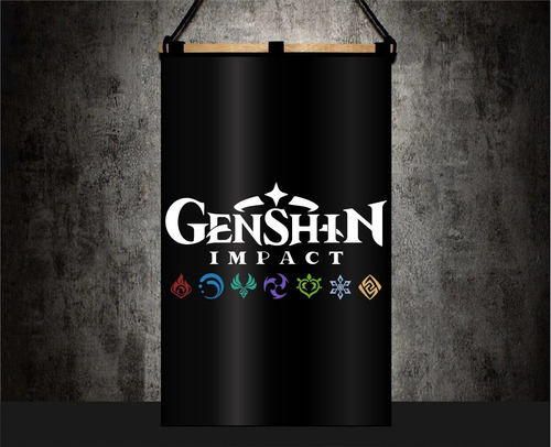 Bandeira Genshin Impact  Gamer Geek Presente 35x55 Cm