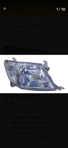 Faro Toyota Hilux 2009 - 2011 Izquierdo Depo Foto 3