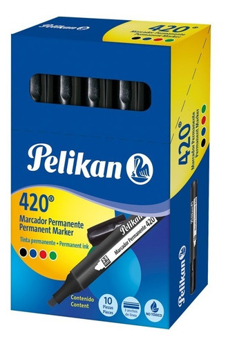 Marcador Permanente Pelikan Ref. 420 Negro X 10 Unidades 