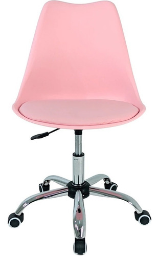 Silla Tulip Acolchonada Eames Con Ruedas Ergonomica 2pz