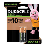 Pila Aaa Duracell Recargable 2 Baterías Nimh 900 Mah 1.2v