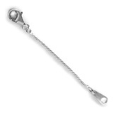 925 Sterling Silver Cable Chain Necklace Extender With Lobs