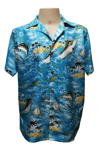 Camisa Masculina Hawaiana ´´0119´´ (verifique Medidas)