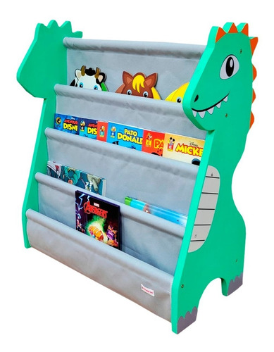 Rack Para Livros Infantil, Standbook Dinossauro Grande 5 B