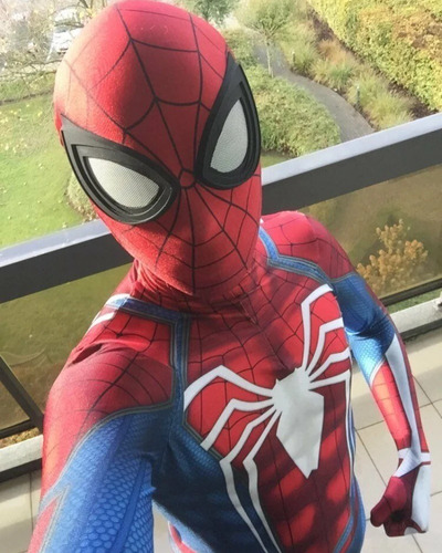 Fantasia Cosplay C/ Lentes Homem Aranha Longe De Casa Filme