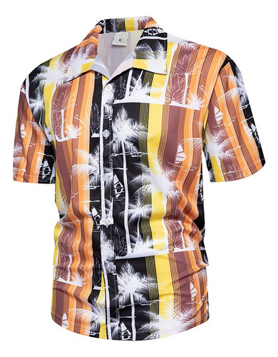 Camisa Hawaiana Moda Casual Estilo Slim Fit Para Hombre 5198