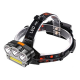 Lanterna Cabeça Led Recarregavel Profissional Strobo Triplo Led T6 +  Led Cob 15000 Lumens 2 Baterias Pisca Alerta Bike