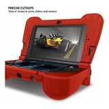 Funda De Agarre De Silicona Color Rojo Para Nintendo 3ds Xl