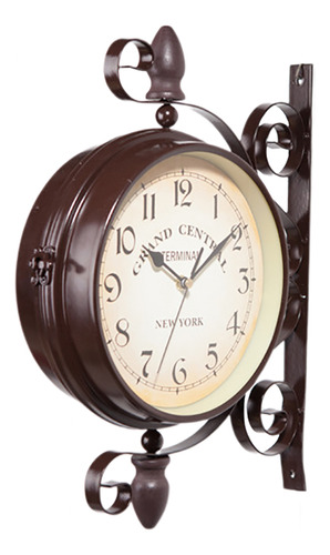 Lazhu Iron Wall Clock Double-sided Retro Wall Clock