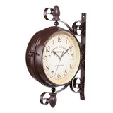 Lazhu Iron Wall Clock Double-sided Retro Wall Clock