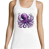 Musculosa Mujer Pulpo Octopus Violeta Purpura Purple