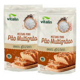 Kit 2x: Mistura Para Pão Multigrãos Sem Glúten Vitalin 300g