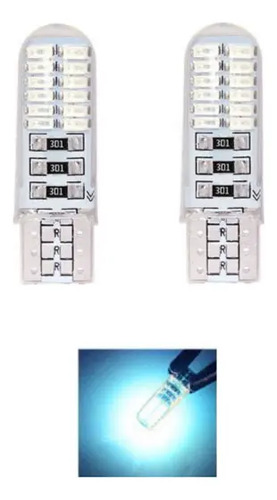 Par Focos Led 194 168 3014 24smd Pellizco T10 Luz Fijo Gel