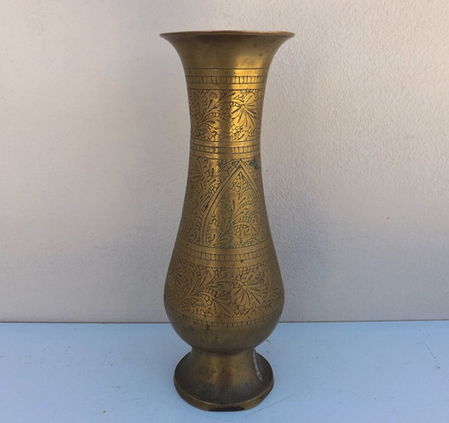 Antigo Enfeite De Mesa Bronze - Escritorio  - Vaso India 01