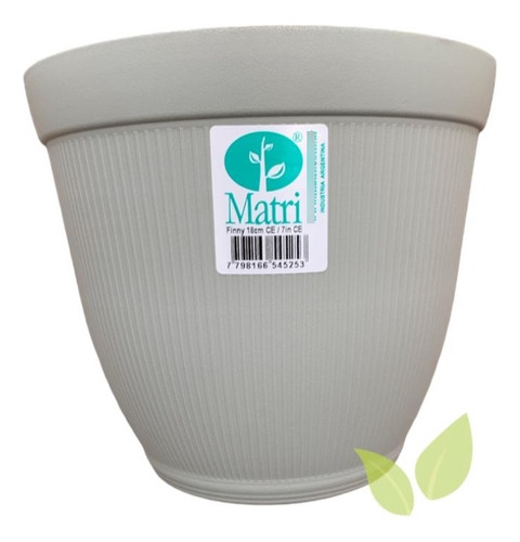 Maceta De Plastico Finny Matri Moderna 20 Cm