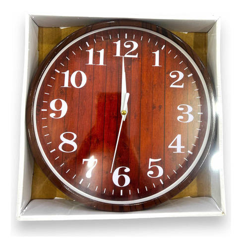 Reloj De Pared Redondo Color Madera Clara Análogo