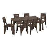 Comedor Familiar Barú Rimax (1 Mesa + 6 Sillas Sin Brazos)