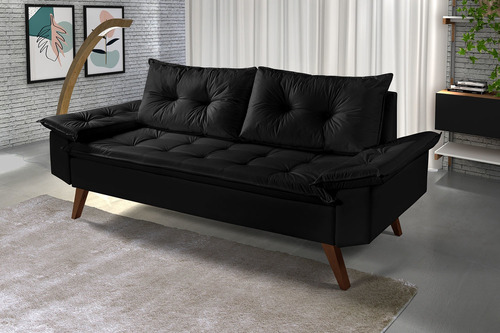 Conjunto Sofa Bariloche 2 E 3 Lugares Em Material Sintético