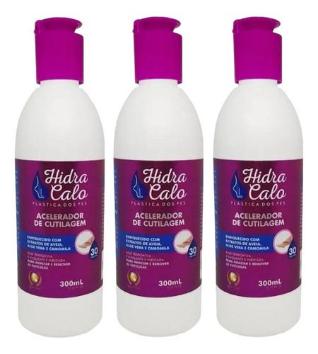 Kit 3 Hidracalo 300ml Loção Emoliente Plástica Spa Dos Pés