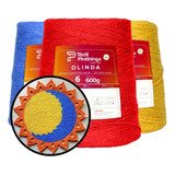 Kit 2 Barbante Olinda 600g Nº 4 6 8 Crochê Tapete Colorido 