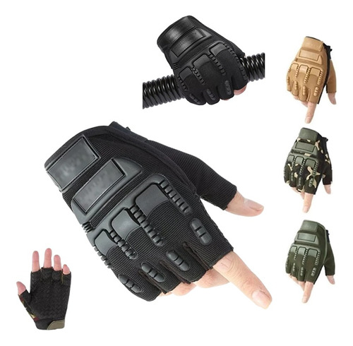 Guantes Tácticos Protección Almohadillas Militar Medio Dedo