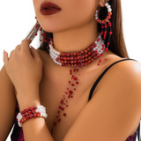 Conjunto De Joyas Para Mujer Collar Y Aretes Y Pulsera Joyas