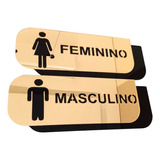 Decoração Acrílico Espelhado Banheiro Feminino Masculino