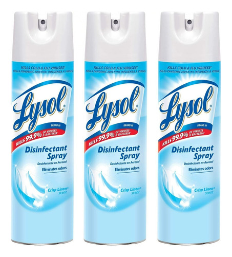 3 Lysol Spray Desinfectante 475g