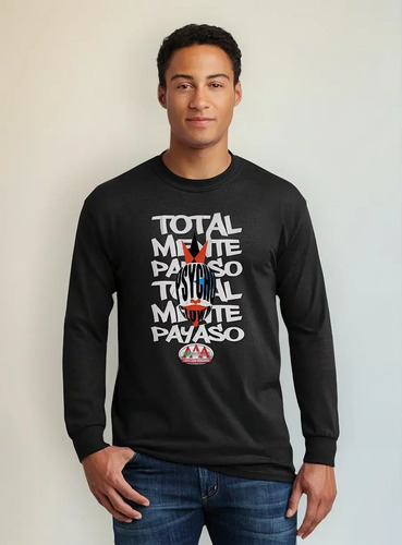 Playera M Larga Psycho Clown Totalmente Lucha Libre Aaa
