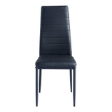 Silla Respaldo Alto Pvc Negro / Muebles América