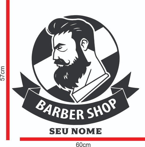 Adesivo Barbearia Barbeiro Salão Porta Vidro Parede N°132142